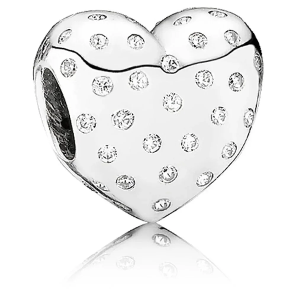 Authentic Pandora Sparkle of Love Charm 791241CZ Silver with CZ - Picture 5 of 5